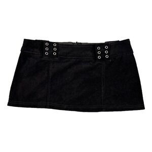 Vintage Y2K Lip Service Black Mini Skirt Gothic Fetish Medium Witchy USA Grunge